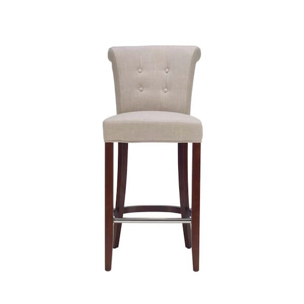 Safavieh Aldo Mahogany Linen Bar Stool HUD8218A - main
